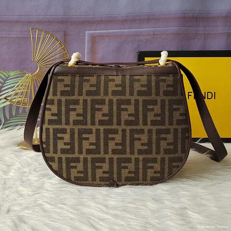 Cheap HOT FF In Fabric C'mon Bag Brown Motif Medium Fendi 0703